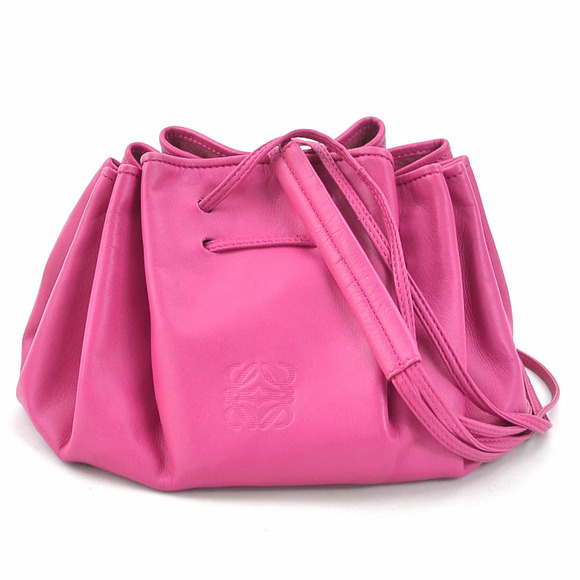 Loewe Handbags - Loewe Crossbody Shoulder Bag Anagram Leather Magenta Gold